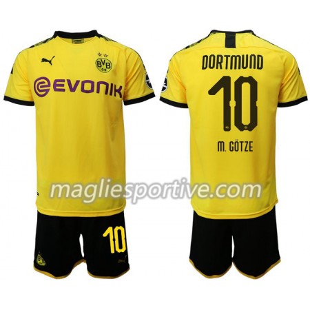 Completo Calcio Borussia Dortmund Mario Gotze 10 Bambino Divisa Prima 2019/2020